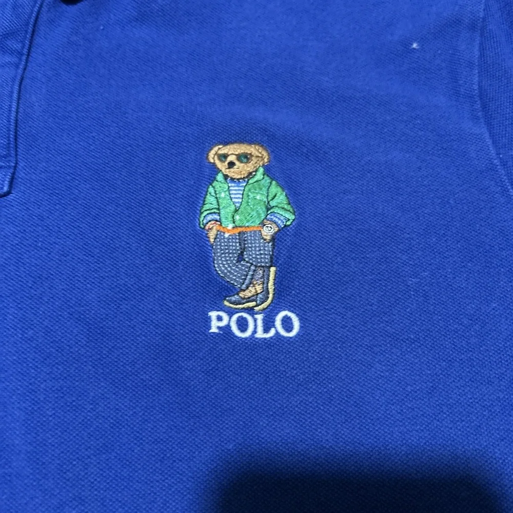 Polo Ralph Lauren Men's Embroidered Polo Bear Polo Shirt Blue Size XL Preppy